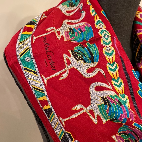 Cartier must de Cartier Paris silk scarf swan - Picture 15 of 15